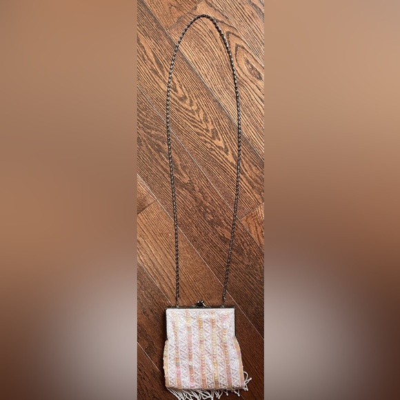 Vintage Flapper Style Pink Beaded Purse - Picture 2 of 2